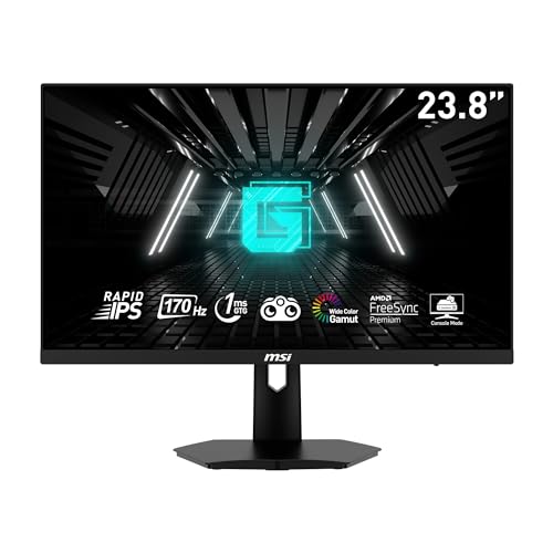 MSI G244F Monitor Gaming FHD de 24″, Panel IPS 1920 x 1080, 170 Hz / 1ms, 122,88% sRGB/Freesync Premium DP 1.2a, HDMI2.0b CEC, Negro