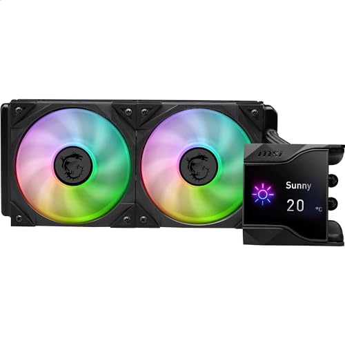 MSI CPU MPG CORELIQUID D240 con refrigeración líquida de 60 mm, 2 ventiladores ARGB de 120 mm, tubos antievaporación y refrigeración GI, compatible con enchufes AMD e Intel