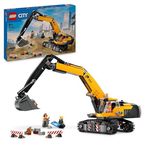 30% DESCUENTO LEGO City Excavadora de Obra Amarilla Perforadora de Juguete, Regalo de Cumpleaños para Niños y Niñas de 8 Años o Más, Minifiguras de Conductor, Obrero y Arquitecto, Juego Creativo 60420