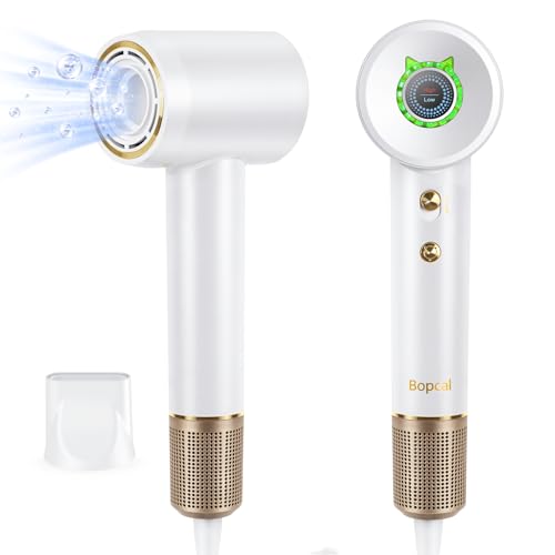 Bopcal Secador de Pelo Alta Velocidad con Iónico   Profesional de Secado rápido con 110000UPM, silenciador para viajes, regalo