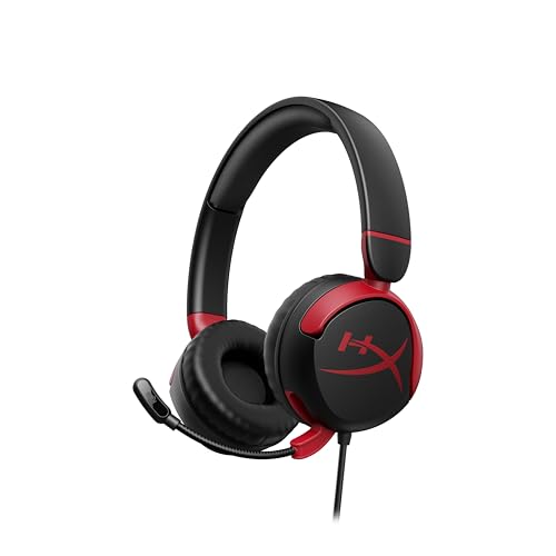 33% DESCUENTO HyperX Cloud Mini Auriculares gaming con cable para niños, límite volumen 85dB, para PC/Switch/PS/Chromebook/Xbox/Móvil, Rojo/Negro