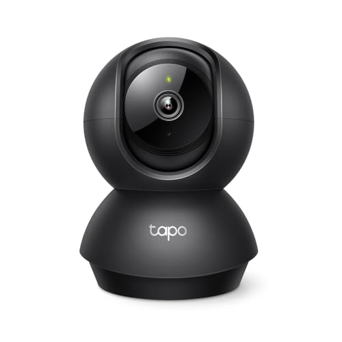 Tapo C201   Cámara WiFi Interior FHD, videocámara de vigilancia, visión Nocturna, 360° de visión, Audio bidireccional, detección de Movimiento y notificaciones, Alarma acústica y Luminosa integrada,