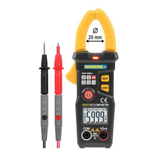 Pinza amperimétrica digital de corriente alterna, mediciones precisas, pantalla LCD, ideal para diagnóstico eléctrico y monitoreo de consumos.