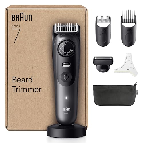 33% DESCUENTO Braun Recortadora De Barba Series 7 BT7525, +7 Accesorios Para Barba, 40 Longitudes, Lámina ProBlade, Gris