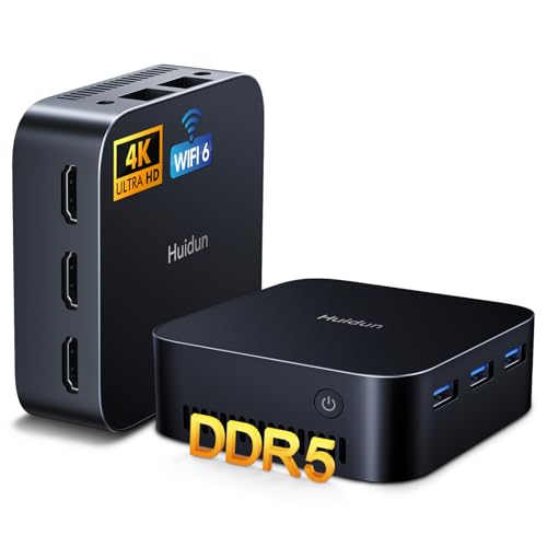 Huidun H20 Mini PC Ιntel Alder Lake N95 16GB LPDDR5 RAM (Tecnología Avanzada, 35% Mejor Que DDR4) 512GB SSD W 11 Pro Mini Ordenador de Sobremesa, 3xHDMI 4K, WiFi 6, BT 5.2, Doble LAN