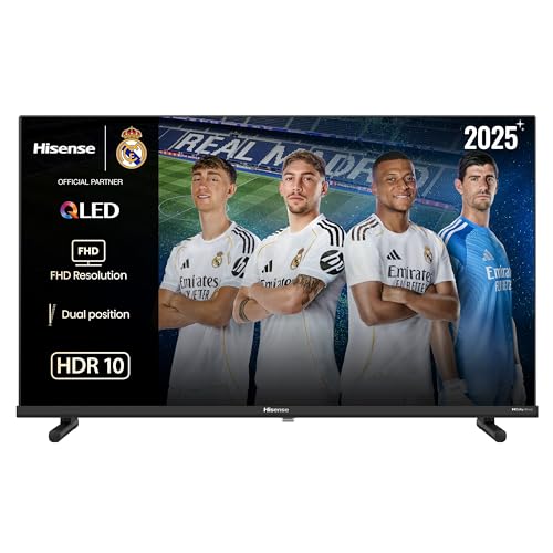 Hisense 32A5Q   QLED Smart TV 32 Pulgadas, Dolby Atmos, Modo Juego, Entrada USB Tipo C, Peana con Doble posición, Control por Voz Alexa, Función Compartir en TV, Auto Ordenación Canales TDT