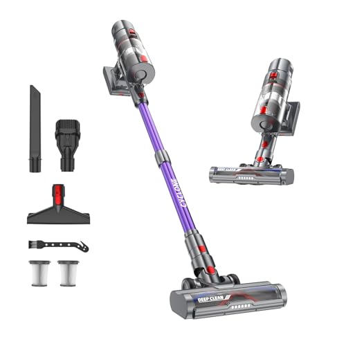 25% DESCUENTO Sulean Aspiradora sin Cable 580W/50KPa Potente, 70 Minutos Autonomía, Aspirador Escoba con Pantalla Táctil LED, 1.5L, Cepillo Antienredos, para Suelos Duros, Alfombras y Pelo de Mascotas