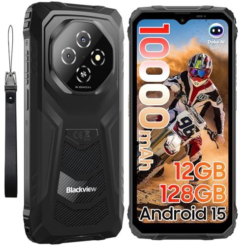 Blackview Fort 1 Android 15 Movil irrompible   Batería 10000mAh, 12GB RAM+128GB ROM/TF 2TB Móvil Rugerizado, 6.56″ HD+ 90Hz Teléfono Movil, Gemini AI/NFC/OTG/GPS/3 Ranuras/IP68&IP69K/390g Smartphone