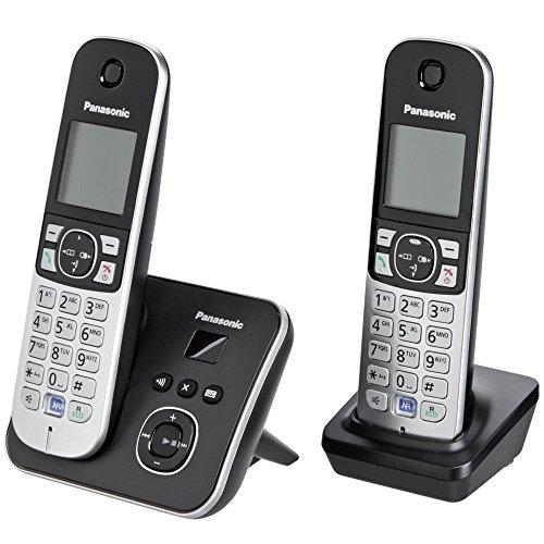 81% DESCUENTO Panasonic KX TG6822   Teléfono Fijo Digital (inalámbrico, identificador de Llamadas, Pantalla LCD), Negro y Plateado [Importado de Alemania] [versión importada]