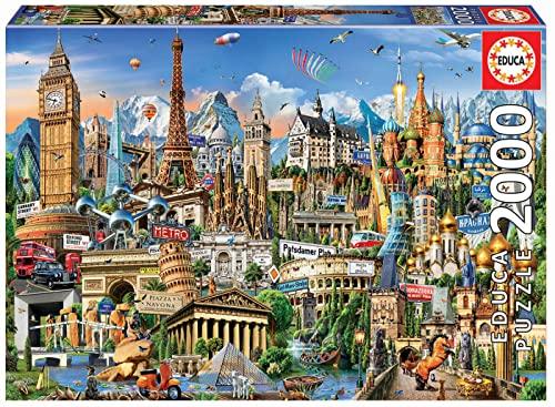 39% DESCUENTO Educa   Puzzle de 2000 Piezas para Adultos | Símbolos de Europa. Incluye Pegamento Fix Puzzle. A Partir de 14 años (17697)