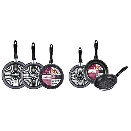 47% DESCUENTO Magefesa K2 Gransasso set de 3 sartenes 20/26/28cm acero vitrificado exterior gris + K2 Gransasso Juego de 3 sartenes 18/20/24cm de acero vitrificado exterior gris moteado