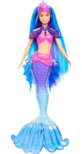 21% DESCUENTO Barbie Mermaid Power Malibu Muñeca Sirena con Pelo Azul, Cola fantasía, Caballito de mar, Cepillo y Accesorios de joyería, Juguete de Regalo +3 años (Mattel HHG52)
