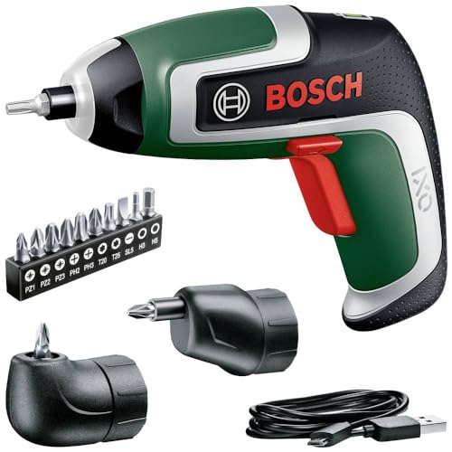 26% DESCUENTO Bosch Home and Garden Atornillador a batería compacto IXO, 7.ª generación; 3.6 V; 2.0 Ah; 5.5 Nm; set incluye accesorios de atornillado en ángulo y excéntricos; con cable micro USB