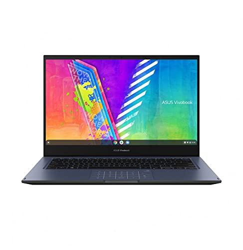 Asus VivoBook Go 14 Flip TP1400KA EC040WS   Portátil 14″ Full HD (Celeron N4500, 4GB RAM, 128GB eMMC, UHD Graphics, Windows 11 Home in S Mode) Azul Tranquilo   Teclado QWERTY español