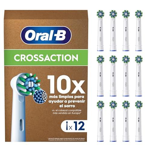 36% DESCUENTO Oral B Pro CrossAction Recambios Originales para Cepillo de Dientes Eléctrico, Pack de 12 Cabezales De Recambio con Indicador De Uso, Blanco (Tamaño Buzón)