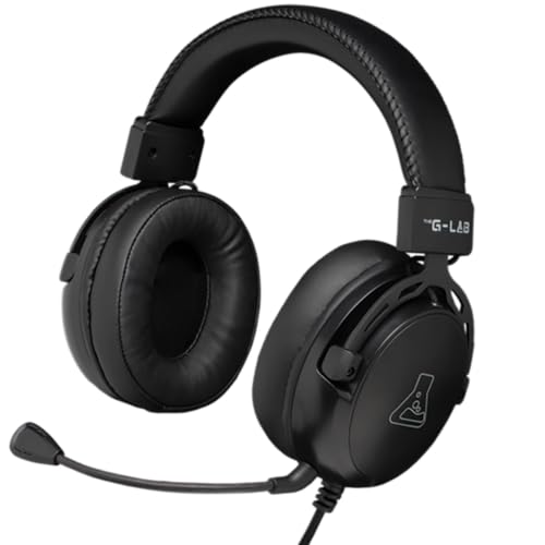 The G Lab   Korp Titanium   Cascos Gaming con Cable para PC/PS5/PS4   Auriculares Gaming con Micrófono Desmontable, Jack 3.5 mm, Sonido Estéreo Cascos PS5 con Control Remoto   Nuevo