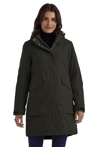 killtec Mujer Parka/abrigo impermeable con capucha con cremallera Damen Funktionsparka, dunkeloliv, 44, 43284 000