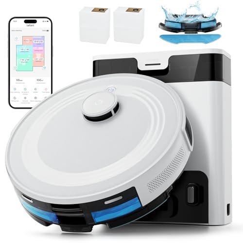 LEFANT Robot Aspirador y Fregasuelos M2 Pro con Autovaciado, 6000Pa, Mapeo Multinivel, Navegación dToF, Evitación Obstáculos 190° PSD, Limpieza Personalizada, WiFi/App/Alexa, 2,4G & 5G