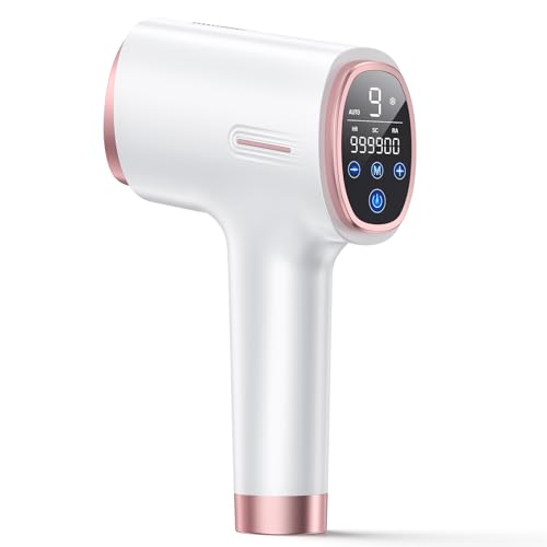 600 1200NM Depiladora Laser con Función de Refrigeración, 21J Depiladora Luz Pulsada con 9 Niveles de Energía, 999900 Luz Pulsada, Pantalla Táctil LCD para Bikini, Axilas, Cara, Cuerpo