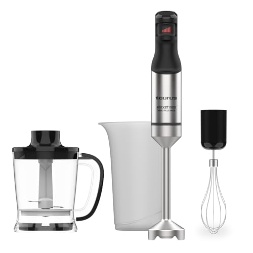 20% DESCUENTO Taurus   Batidora Rocket 1500 Nero Inox | 1500W |regulador de potencia |diseño ergonómico |varilla y cuchillas de acero inoxidable |campana anti salpicaduras |apto lavavajillas