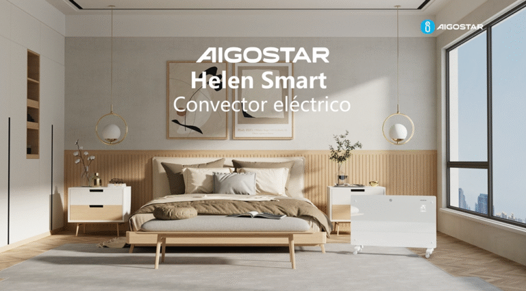 AIGOSTAR Calefactor Bajo Consumo,Convector Eléctrico Panel de Vidrio Ultra Fino. Conexión Wi-Fi, Temporizador de 24 h, 3 modos, Pantalla LED Táctil. Programable. (2000W – WIFI) | Miravia