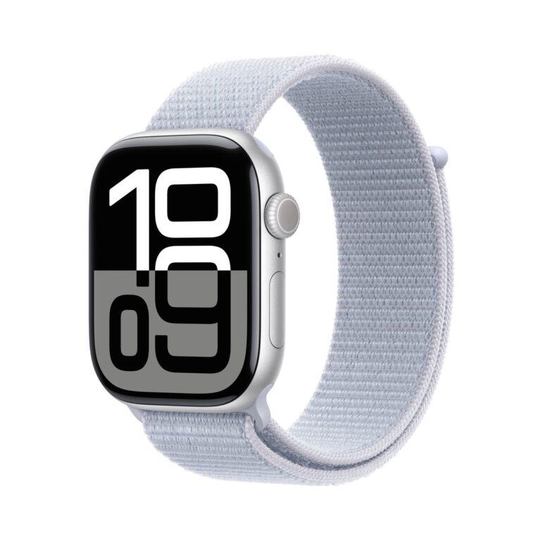 Apple Watch Series 10 GPS + Cellular 46mm Aluminio Plata con correa Loop Deportiva Azul Nube (Reacondicionado Grado B) · Apple · El Corte Inglés