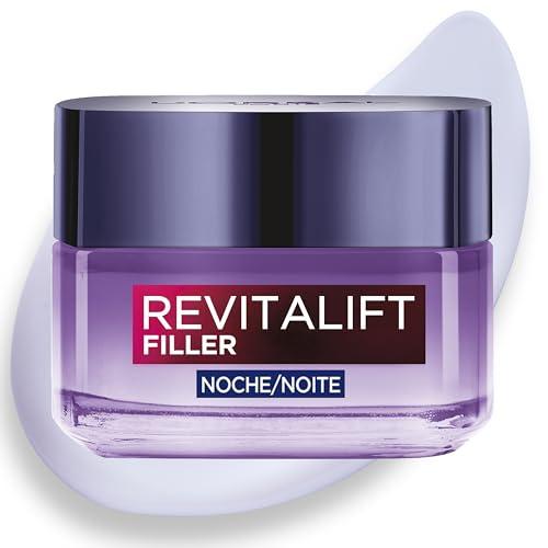 L’Oréal Paris Revitalift Filler Crema de Noche Hidratante y Antiarrugas con Ácido Hialurónico. Piel perfectamente hidratada y más fresca al despertar. Inspirada en Cosmética Coreana, 50 ml.
