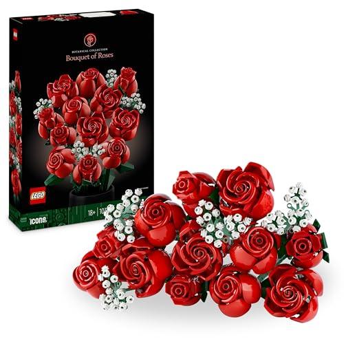 LEGO Botanicals Ramo de Rosas Rojas  Flores Artificiales para la Decoración del Hogar   Regalo de Cumpleaños y Aniversario para Mujeres y Hombres  Maquetas para Adultos   Adorno Navideño 10328