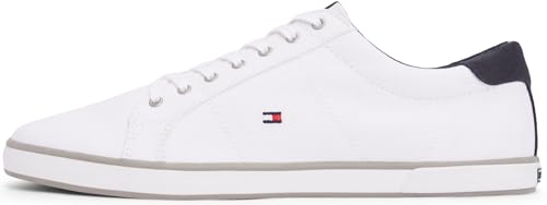 56% DESCUENTO Tommy Hilfiger Zapatillas para Hombre Sneaker con Suela Vulcanizada, Blanco (White), 48