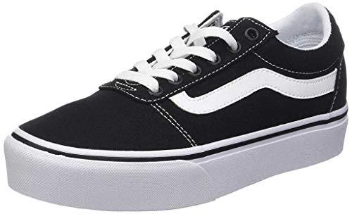 55% DESCUENTO Vans Ward Platform, Zapatillas Mujer, Canvas Black White, 40 EU