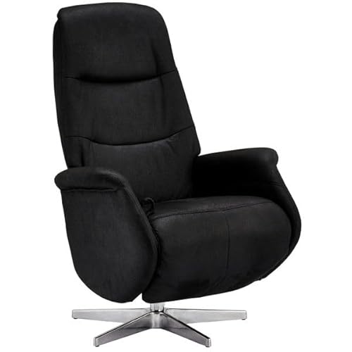 Furnhouse Ibbe Design Sillón Relax Sillón Reclinable Negro Reclinación Manual Delta Tapizado en Tela, Ajustable, 90x79x114 cm