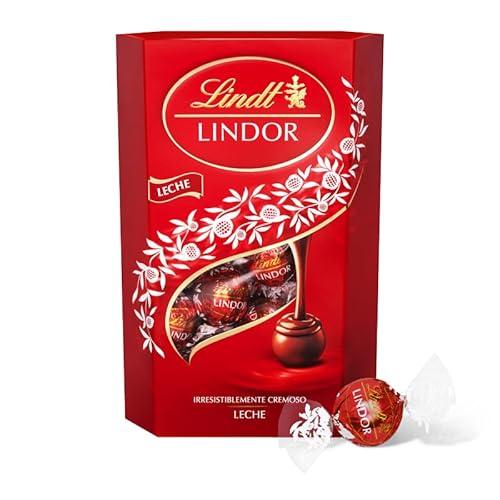 Lindt bombones LINDOR CORNET chocolate con leche, delicioso bombón con interior de chocolate cremoso, 337 g, aproximadamente 26 bombones