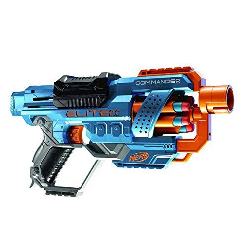Hasbro Nerf 2.0 Commander RC 6, Lanzador de Dardos de Juguete, 12 Piezas, Juegos al Aire Libre para Niños y Niñas de 8 Años o Más, Tambor Giratorio