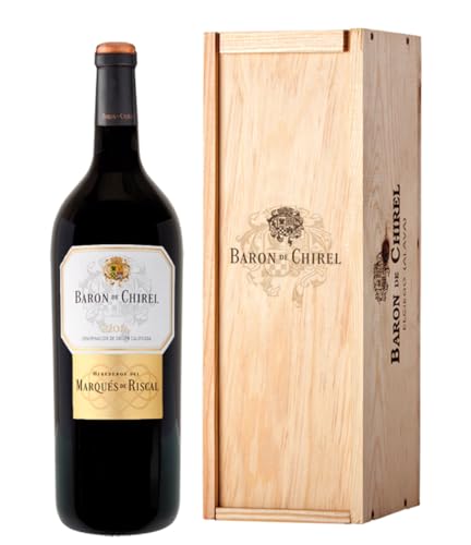 OFERTÓN SUPREMO 65% DESCUENTO Marqués de Riscal Vino tinto Reserva Barón de Chirel D.O.Ca. Rioja, Variedad Tempranillo, 20 meses de crianza en barrica de roble francés Estuche madera botella Magnum 1,5L