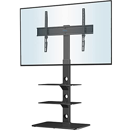 40% DESCUENTO BONTEC Soporte de pie para TV, Soporte TV Suelo para Pantallas LED OLED LCD Plasma de 30 a 70 Pulgadas hasta 40 kg, Altura Ajustable con estantes de Vidrio Templado de 3 Niveles, MAX VESA 600×400 mm