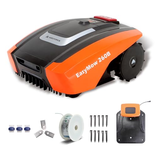 OFERTÓN SUPREMO 71% DESCUENTO Yard FORCE Cortacésped robótico EasyMow 260B de hasta 260 m²: robot cortacésped autopropulsado, fácil manejo, control mediante Bluetooth y aplicación, 30% de pendiente y batería de iones de litio de 20 V/2.0 Ah, 260 M²