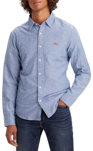 58% DESCUENTO Levi’s Long Sleeve Battery Housemark Slim Camisa, Navy Peony, M Hombre