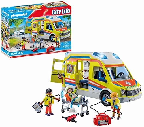 60% DESCUENTO PLAYMOBIL City Life 71202 Ambulancia con luz y Sonido, Juguete para niños a Partir de 4 años