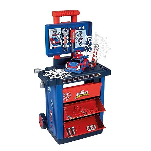OFERTÓN SUPREMO 66% DESCUENTO Smoby 7600360214 Trolley Spidey Banco de Trabajo con Ruedas y Herramientas para Construir Coche de Spidey, 2 Cajones Almacenaje, Juguetes Niños Niñas, A partir de 3 años