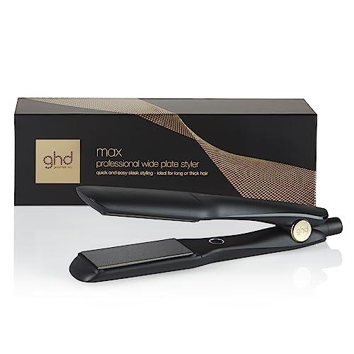 23% DESCUENTO ghd Max   Plancha de Pelo Profesional con Placas Anchas, Placas Más Grandes Para un Peinado Rápido, Más Brillo y Sin Frizz   Para Cabello Largo, Grueso o Rizado   Color Negro, (Enchufe Europeo)