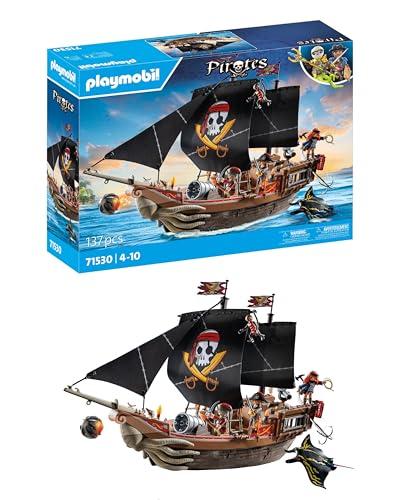 40% DESCUENTO PLAYMOBIL Pirates 71530 Gran Barco Pirata, emocionante Batalla Naval y búsqueda Secreta de Tesoros en Alta mar, Incluyendo cañones, proyectiles y Ancla, Juguetes para niños a Partir de 4 años