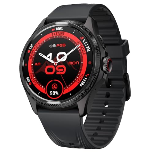 Ticwatch Pro 5 Enduro Black Smartwatch para Hombres 1.43 «Android Wear OS Reloj Inteligente 90 Horas de batería 110+ Modos de Entrenamiento 7/24 Ritmo cardíaco No es Compatible con iPhone/iOS