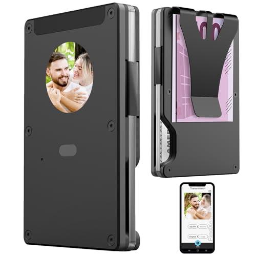 Smart Ink Screen Cartera Tarjetero Hombre con Airtag, Tarjetero Hombre RFID, Tarjetero Hombre Metalico, Inteligente Tarjetero Hombre Mujer, Regalos para Hombre y Mujer, Regalos Navidad Originales