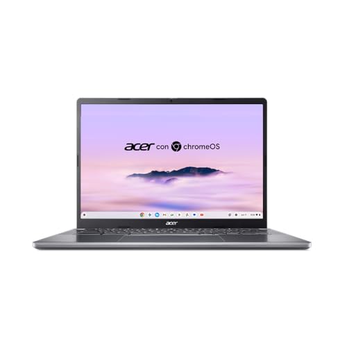 acer Chromebook Plus 514 Ordenador Portátil 14» (AMD Ryzen 3 7320C, 8 GB RAM LPDDR5X, 256 GB SSD, Chrome OS, AMD Radeon Graphics) Color Gris Teclado QWERTY Español retroiluminado