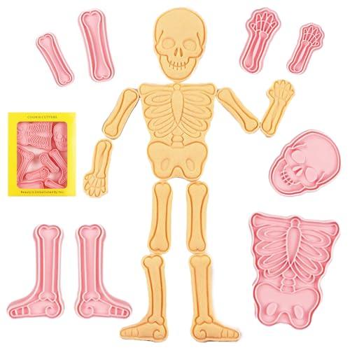 Moldes para galletas, diseño de esqueleto 3D, para niños, Halloween, para fiestas de Halloween (Halloween)