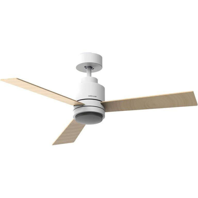 Mellerware – Ventilador de Techo con Luz Brizy Bright Core 45W Ultra Silencioso 6 Velocidades 3 Aspas Reversibles 132 cm Diámetro Función Verano-Invierno Temporizador LED | Miravia