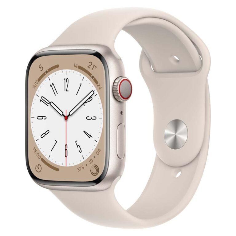 Apple Watch Series 8 GPS + Cellular 45mm con caja de aluminio blanco estrella y correa deportiva blanco estrella (Reacondicionado Grado D) · Apple · El Corte Inglés