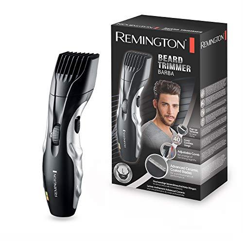 42% DESCUENTO Remington Recortadora de Barba Ceramic Beard, Barbero con Cable e Inalámbrico, Cuchillas Cerámica, 9 Ajustes de Longitud, Rueda Zoom Ajuste de Longitud, 40 min Autonomía, Indicador Carga, MB320C