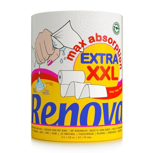 Renova   Maxiabsorption, Rollos de cocina XXL, Triple, Blanco   1 Rollo