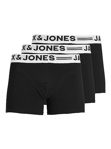 67% DESCUENTO JACK & JONES SENSE TRUNKS 3 PACK Bóxer, Negro, Large (Pack de 3) para Hombre